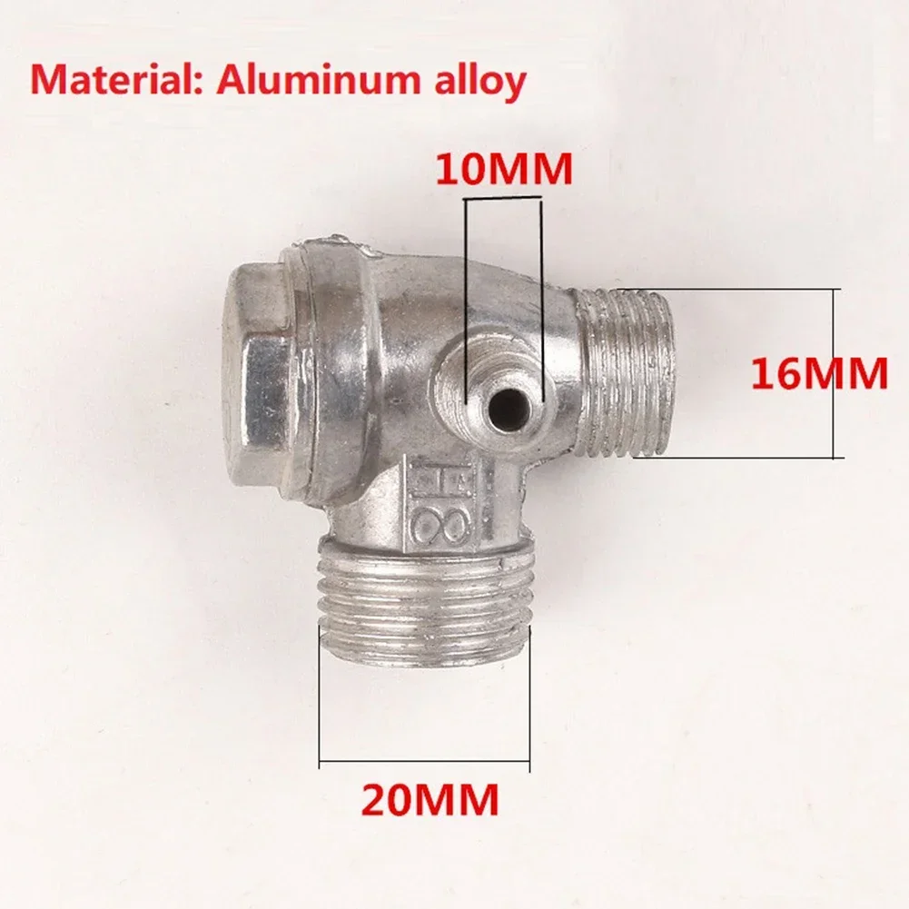 10*16*20 3-Port Brass Threaded Check Valve Air Compressor Tube Connect Air Pressure Tank Compressor Piston Pump Connector Tool