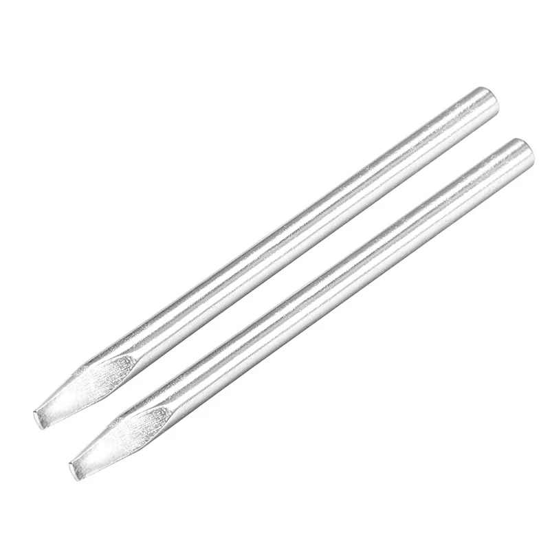 2pcs Lead-free Soldering Iron Tips Replacement 2.3/3.5/5.3/14.5mm Width Solder Tip Bend Tip 30W 60W 100W 150W