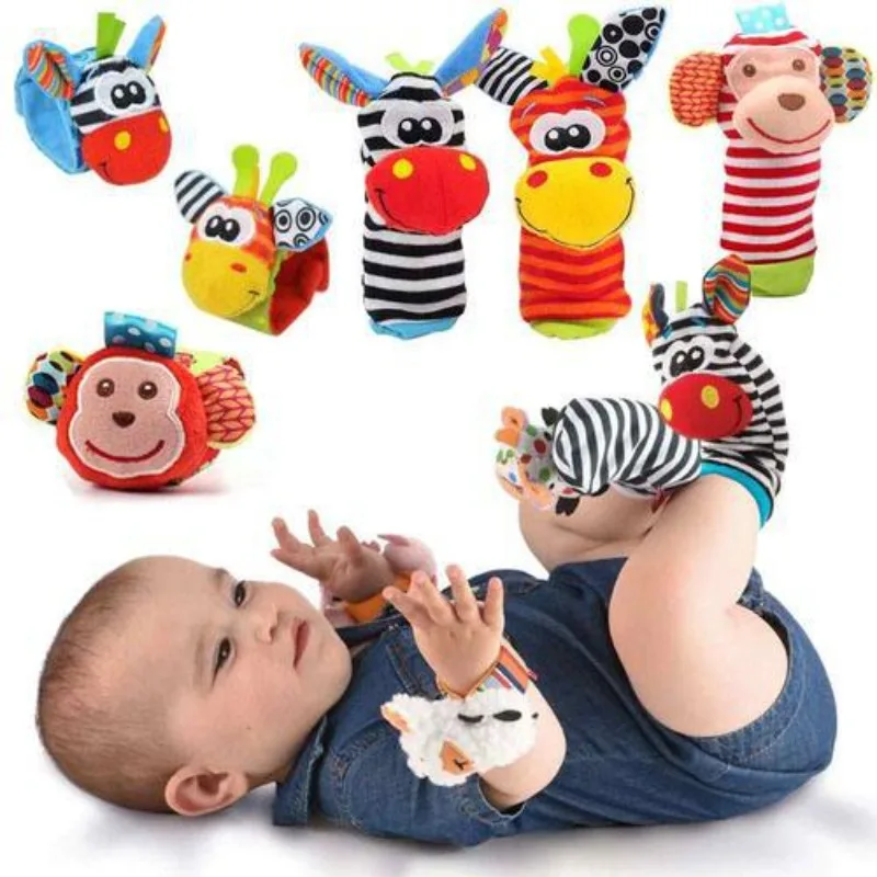 Baby Cartoon Animal Wrist Bell, Rattle Socks, New Toddler  Strap Sock Set CPC