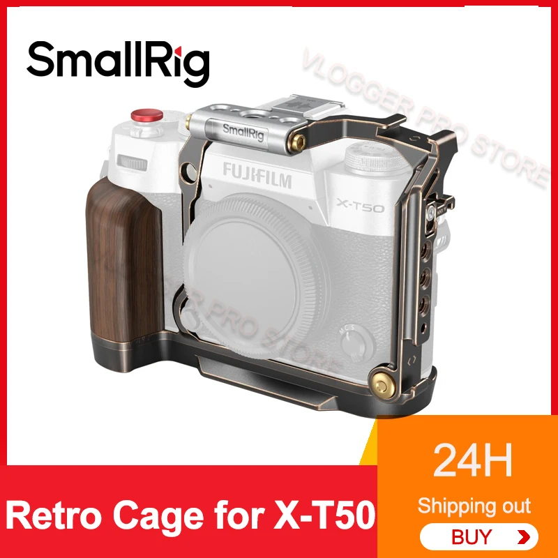 smallrig Retro Cage for FUJIFILM X-T50 Aluminum Alloy Protection Handgrip with Arca-Swiss Quick Release Plate For Photography