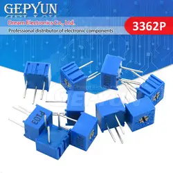 10pcs 3362P 101 102 103 104 105 201 202 204 205 501 502 503 504 Trimpo Trimmer Potentiometer 3362 500R 1K 2K 5K 10K 20K 50K 100K
