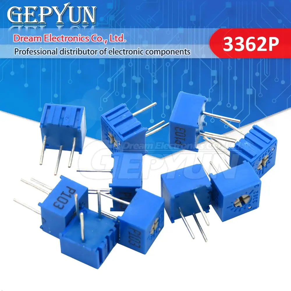 10szt 3362P 101 102 103 104 105 201 202 204 205 501 502 503 504 Potencjometr trymera Trimpo 3362 500R 1K 2K 5K 10K 20K 50K 100K
