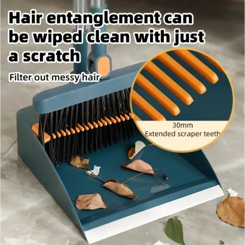 طقم مكنسة جديدة مكون من قطعتين، مجموعة مجرفة، مكنسة كنس منزلية، مكنسة قابلة للطي، ممسحة، مجرفة، مجرفة قمامة