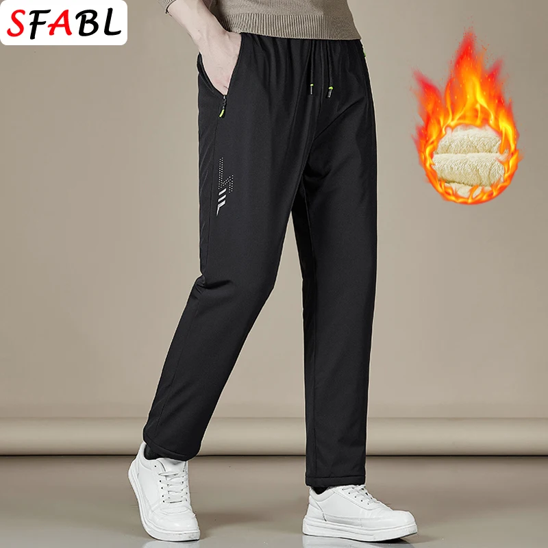 Neue Modische Warme Fleece-Hosen für Herren Winter Winddichte Dicke Fleece-Hosen Herren Thermohosen Winter Herrenhosen Casual – Detail 3