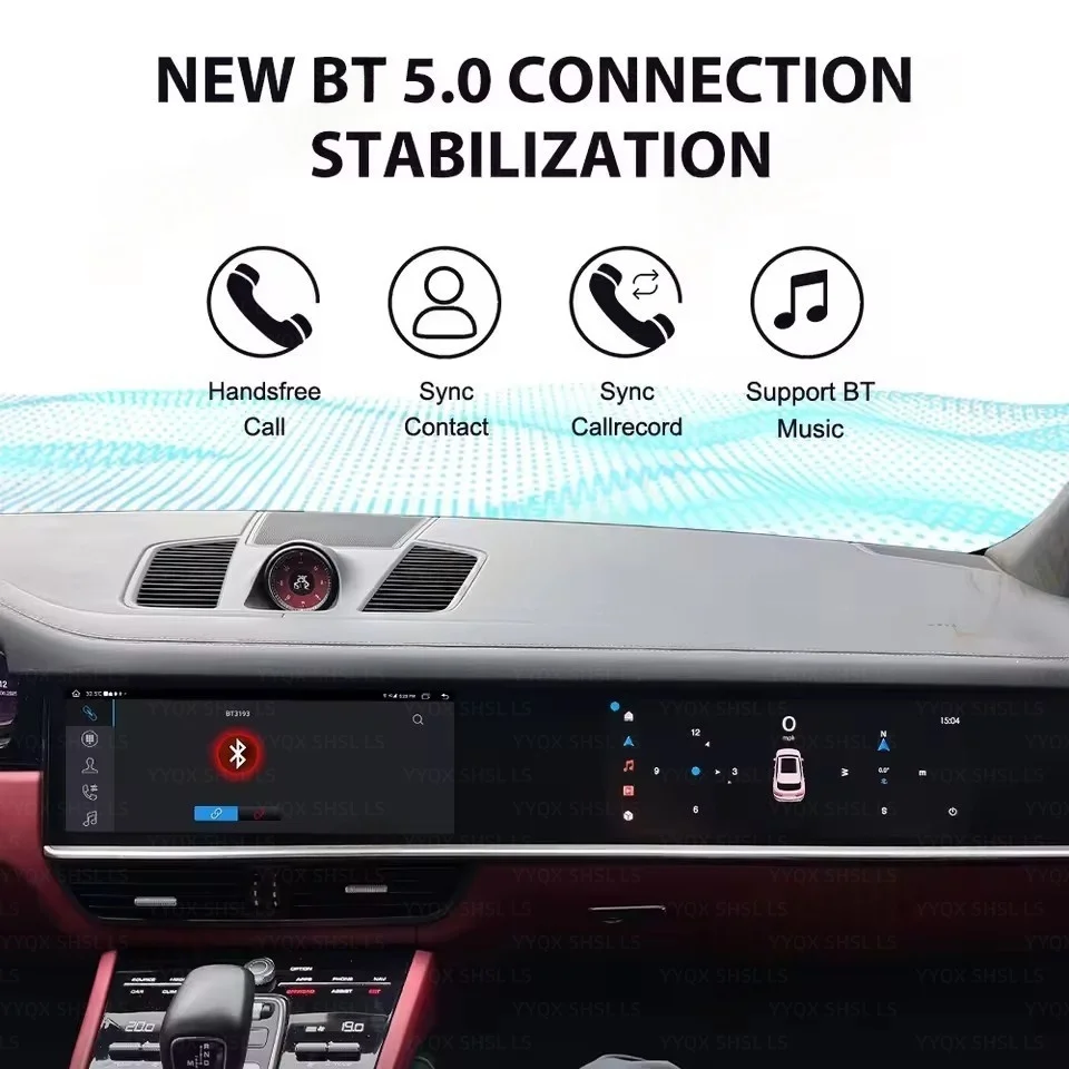 Dual Screen 12.3 Inch For Porsche Cayenne 2018-2023 Upgraded Interactive Android 14 Multimedia Video Player Carplay Heat Unit