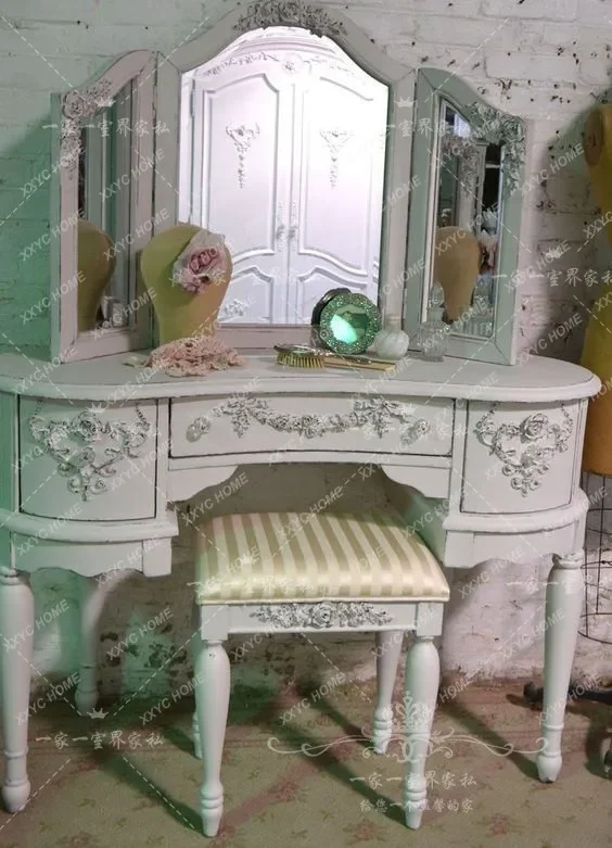 

dressing table solid wood dresser retro desk custom simple modern