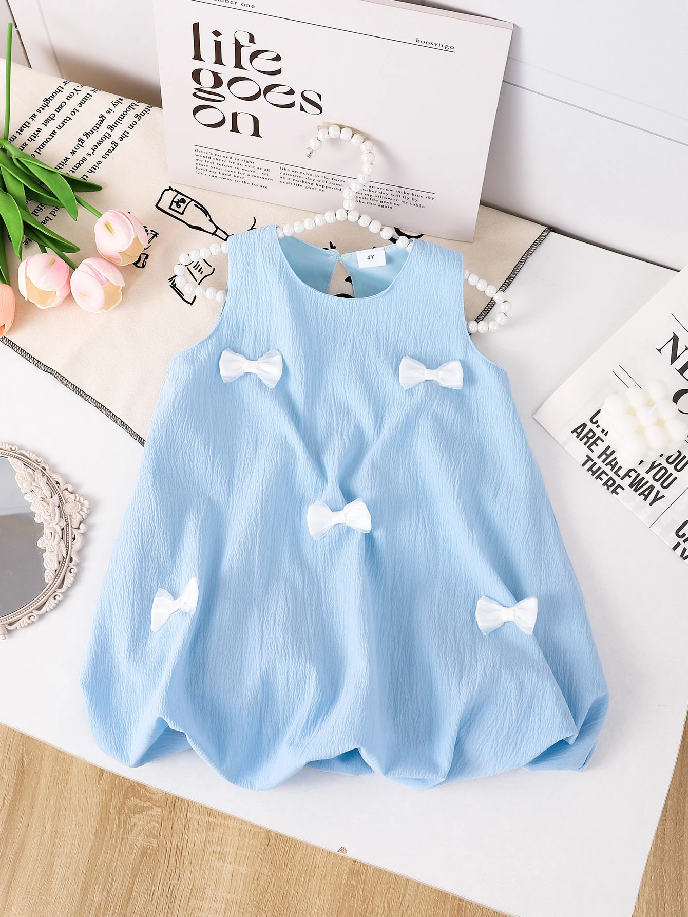 فستان صيفي رائع للفتيات بعمر 4-7 سنوات بدون أكمام، مناسب للترفيه اليومي والحفلات وما إلى ذلك