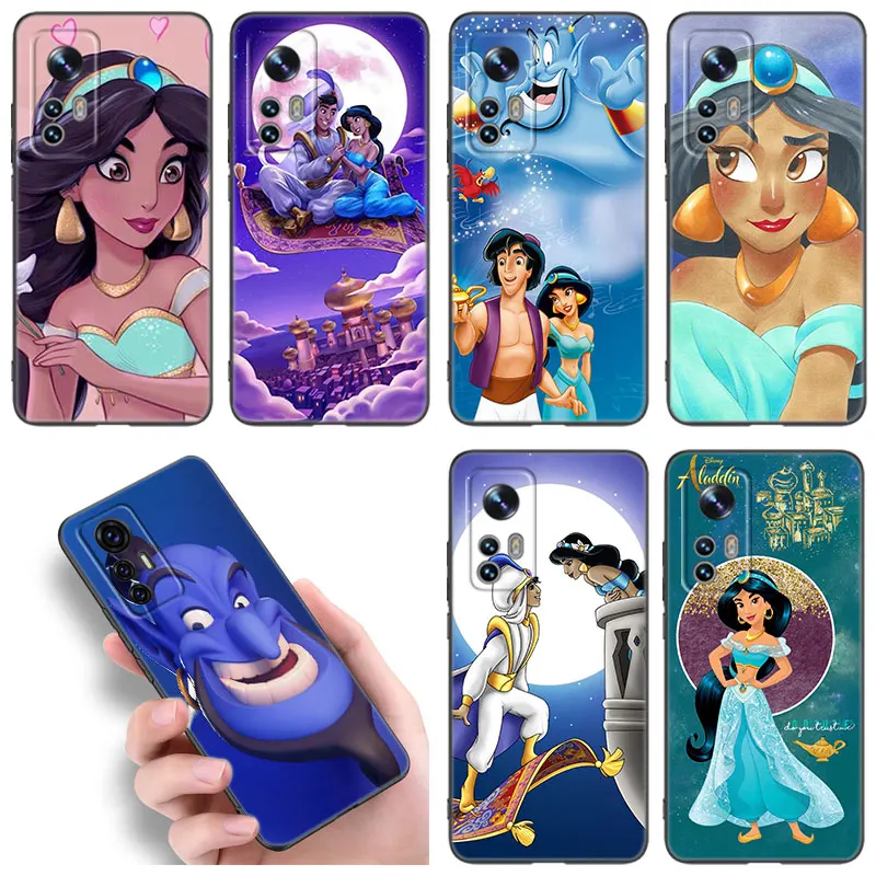 Aladdin And Princess Jasmine Phone Case For Xiaomi Mi 9 SE 8 10 10T 11 12 13 Lite 9T 11T 12S 12T 13T Pro 5G 11i 12X Black Cover