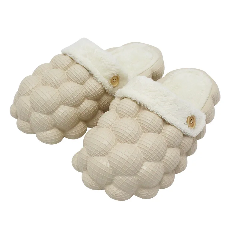 Cotton Bubbles Balls Slippers bubble slides winter warm massage slippers couples non-slip removable indoor slippers ladies shoes