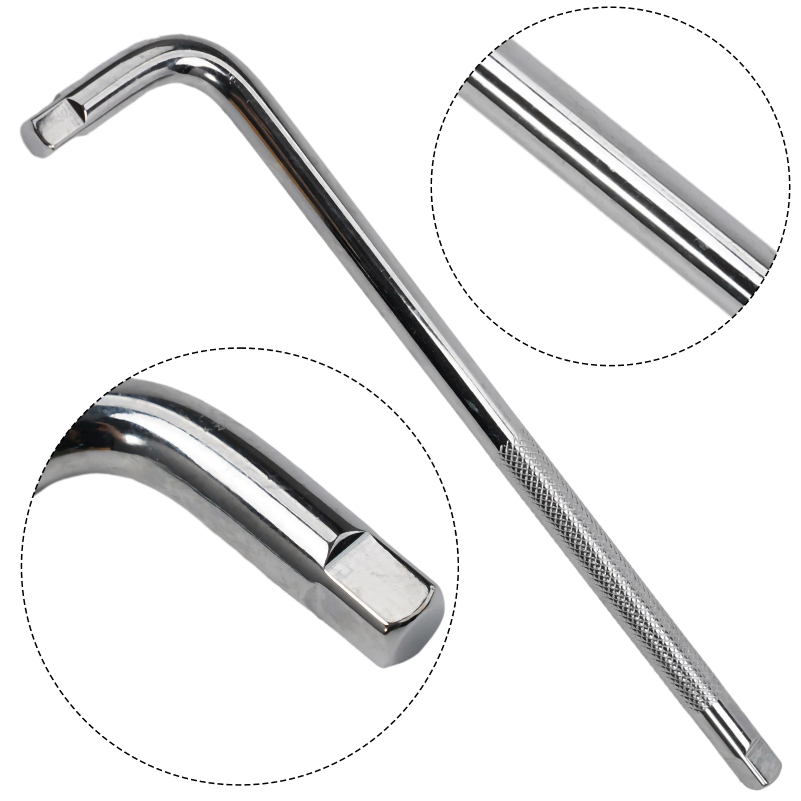 1pc Extension L-Type Shaped Double End Non-Slip Sockets Bent Bar 1/2 1/4 3/8 Wrench Bent Bar L-Handle Sockets Wrench Hand Tools