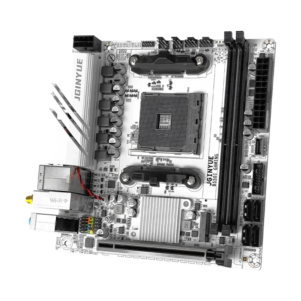 JGINYUE AMD B550 ITX Motherboard supports Ryzen R5 4000/5000 series processors DDR4 RAM Desktop PC PCI-E 4.0 B550i GAMING