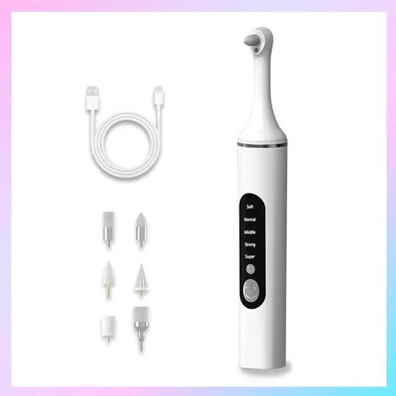 

ABRG-Teeth Polisher, Rechargeable Teeth Polishing Device With 6 Brush Heads, Tooth Whitening Kit For Cleaning And Polishing Whit