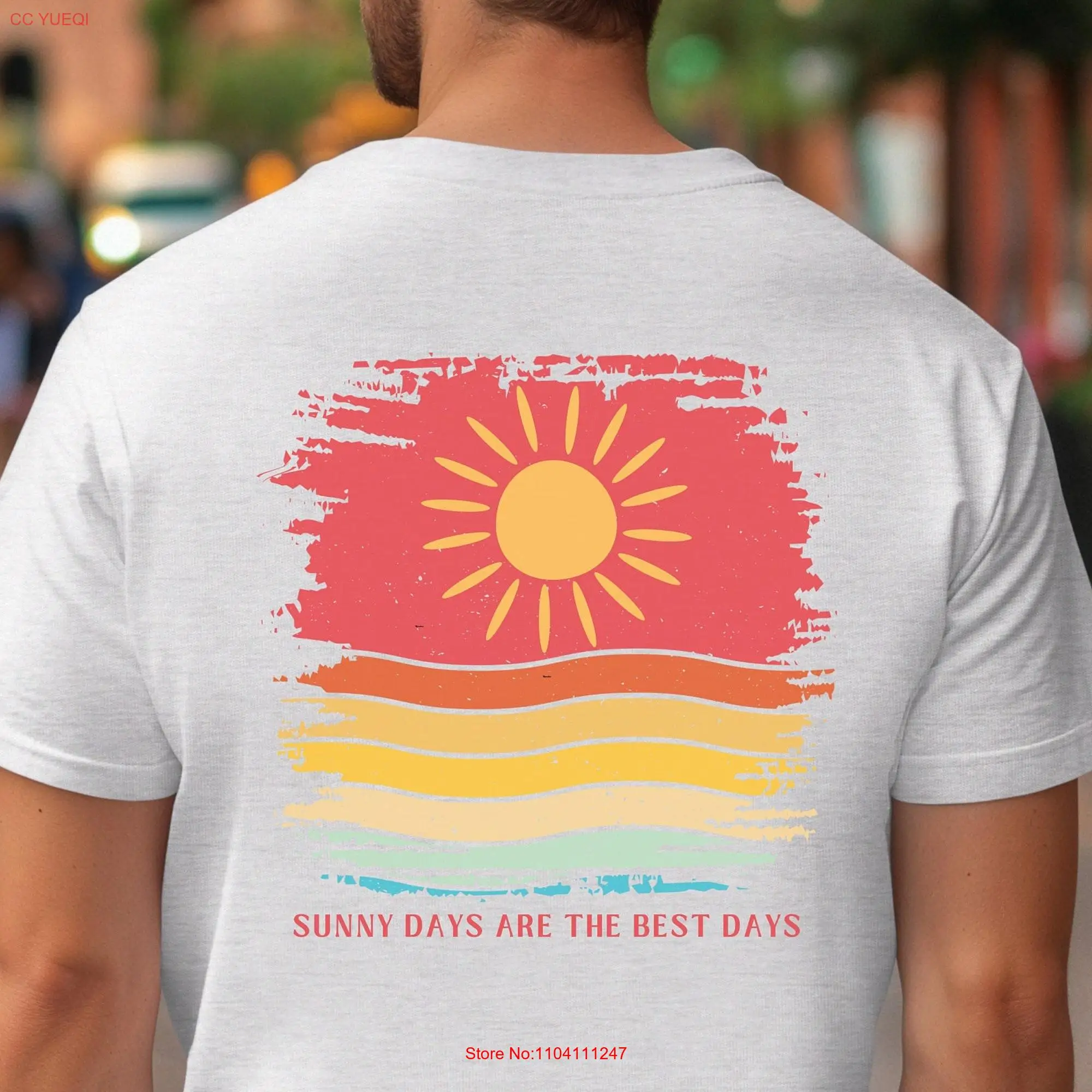 SUNNY DAYS Are The Best T Shirt Cotton Vibrant Fun Vacation Colorful Retro Sun Vibes long or short sleeves