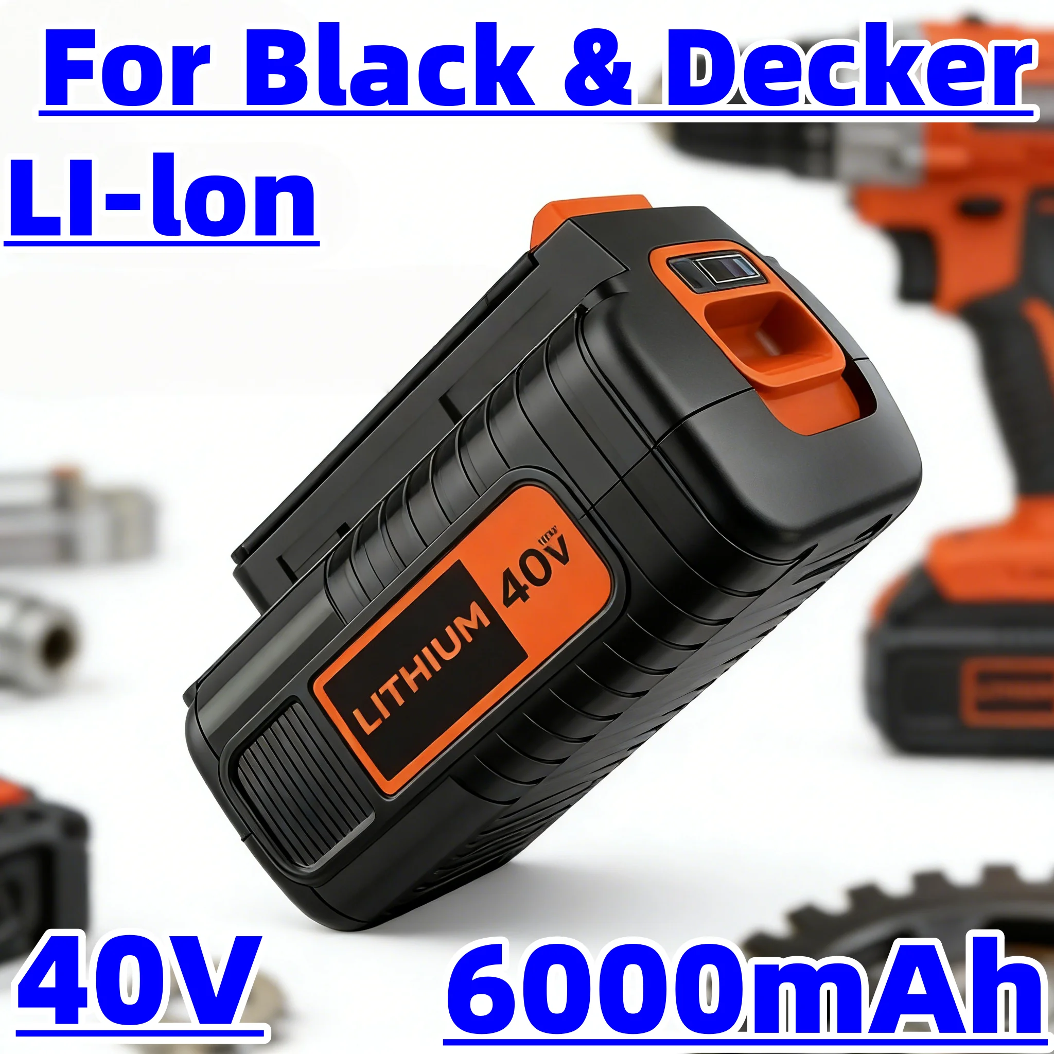 

Усовершенствованная литий-ионная аккумуляторная батарея 40В 6000мАч для садовых и электроинструментов Black & Decker LBX2040 LBXR36 LBX36 (замена)