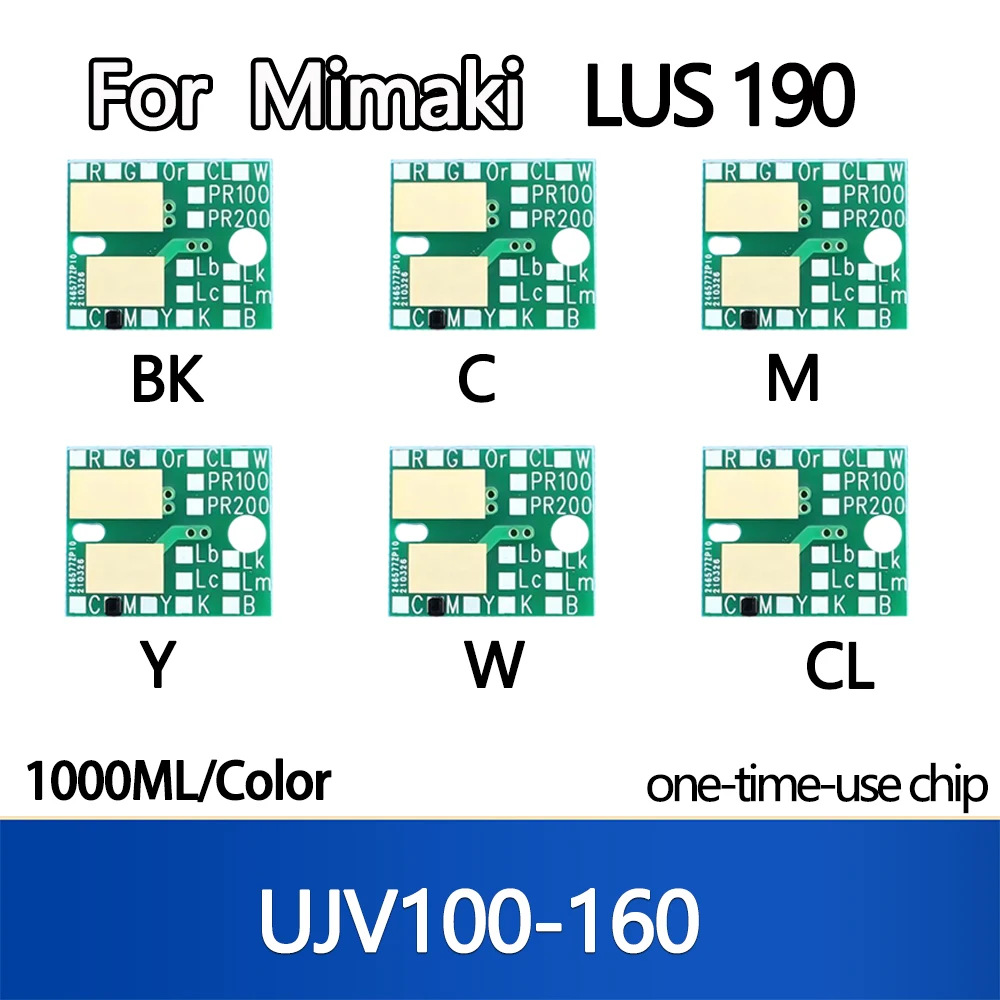 

LUS 190 LUS190 Ink Chip for Mimaki UJV100-160 Ink Bottle disposable chip BK C M Y W CL