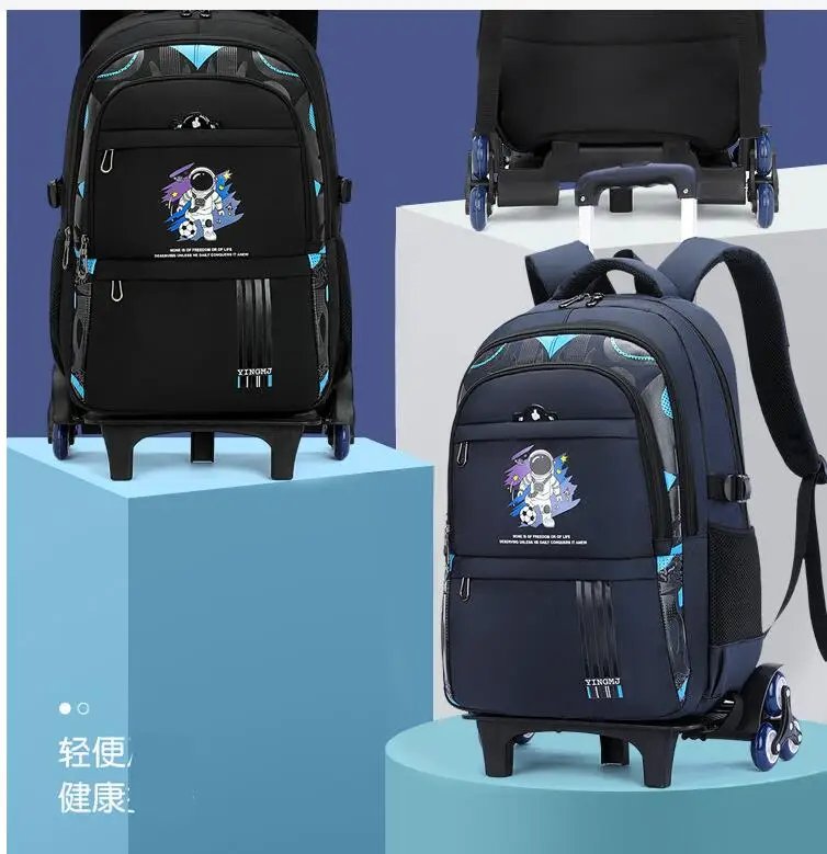 Children School Wheeled Backpack for boys School Trolley Bag Rolling Backpack bag for Boys Primary Student Schoolbags on Wheels
