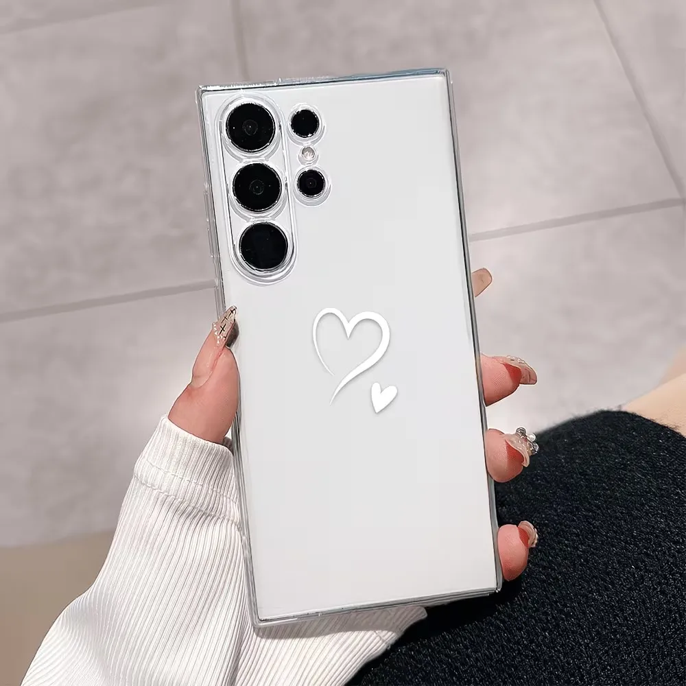 Trendy Anti-Drop Clear TPU Double Hearts Phone Case For Samsung Galaxy A73 A72 A71 A70 A70s A56 A55 A54 A53 A52 A52s 5G 4G Cover view 5