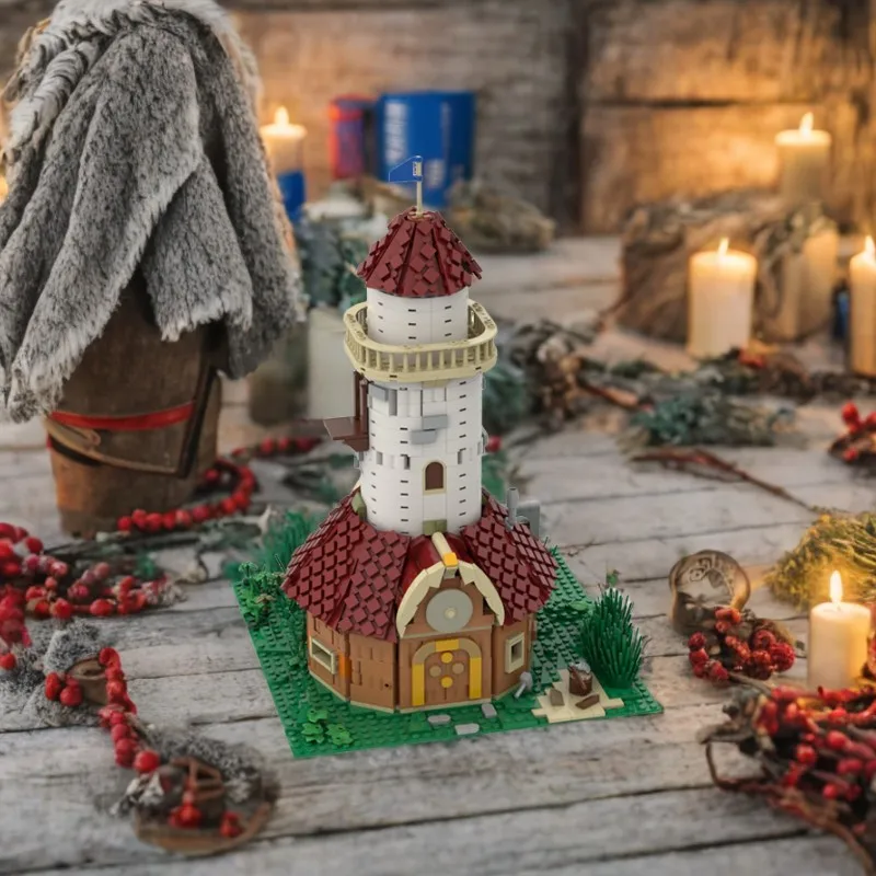 1519 stuks Viking Watchout MOC Nordic Guard Tower met houten structuur en uitkijkplatform Onderwijs bouwstenen cadeau