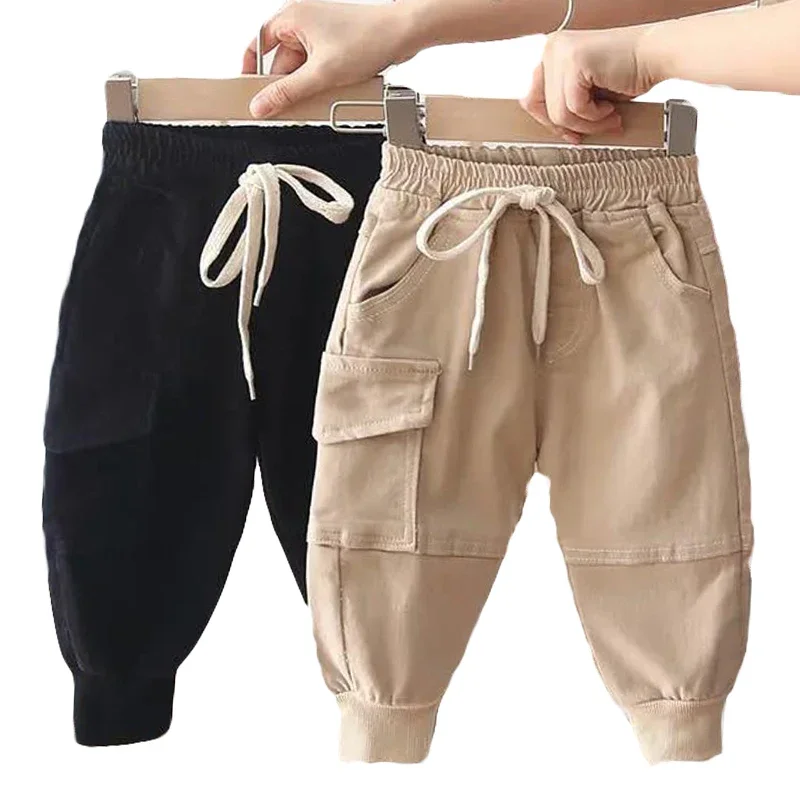 

New Cotton Cargo Pants For 2-6 Years Old Solid Boys Casual Sport Pants Enfant Garcon Kids Children Trousers