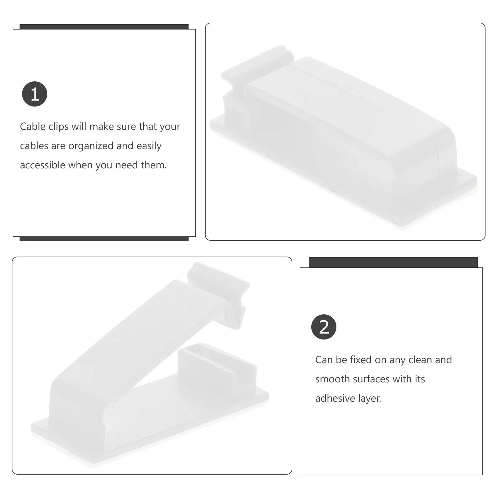 

50 Pcs Cable Fixing Clip Clamps Clips Wires Organizer Small Organizing Buckle Securing Office