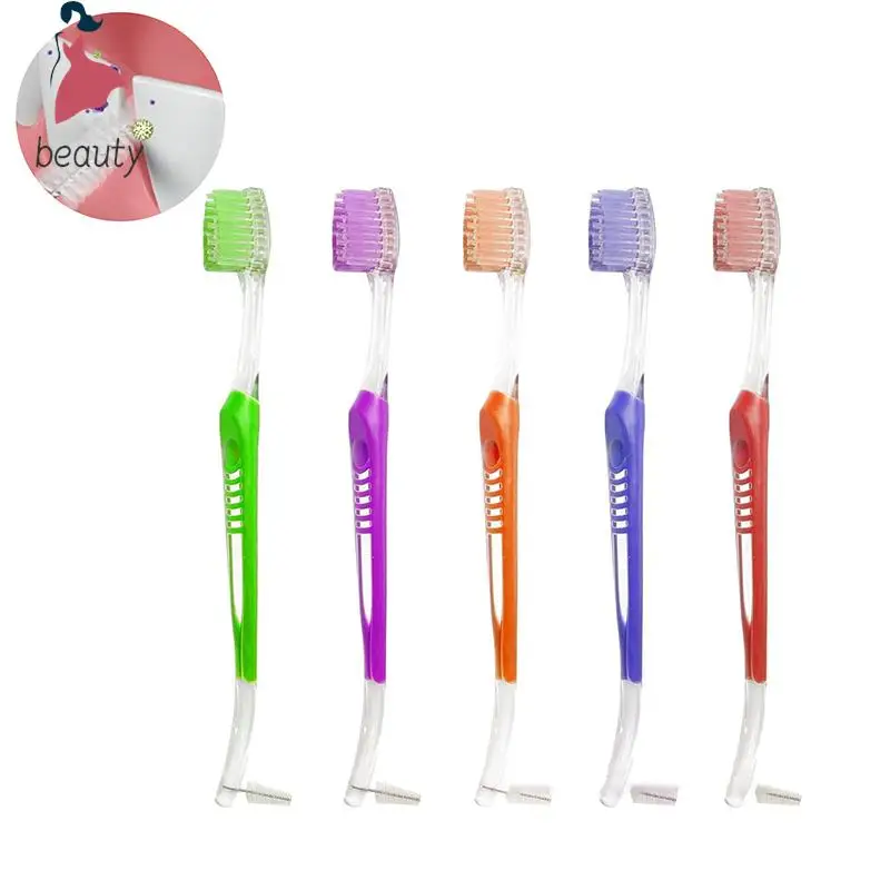 

1Pc Dental Orthodontic Toothbrush Interdental Brushing Toothbrush Double Ended V Trim End Tuft Teeth Cleaning Braces Oral Care