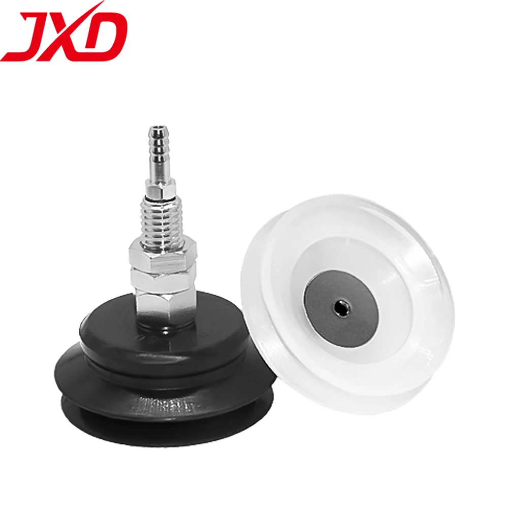 JXD PBF Series Double-Layer Pneumatic Vacuum Suction Cup PBF 6-50 N/S Buffered Suction Pad Fixture Set for Robotic EOAT System