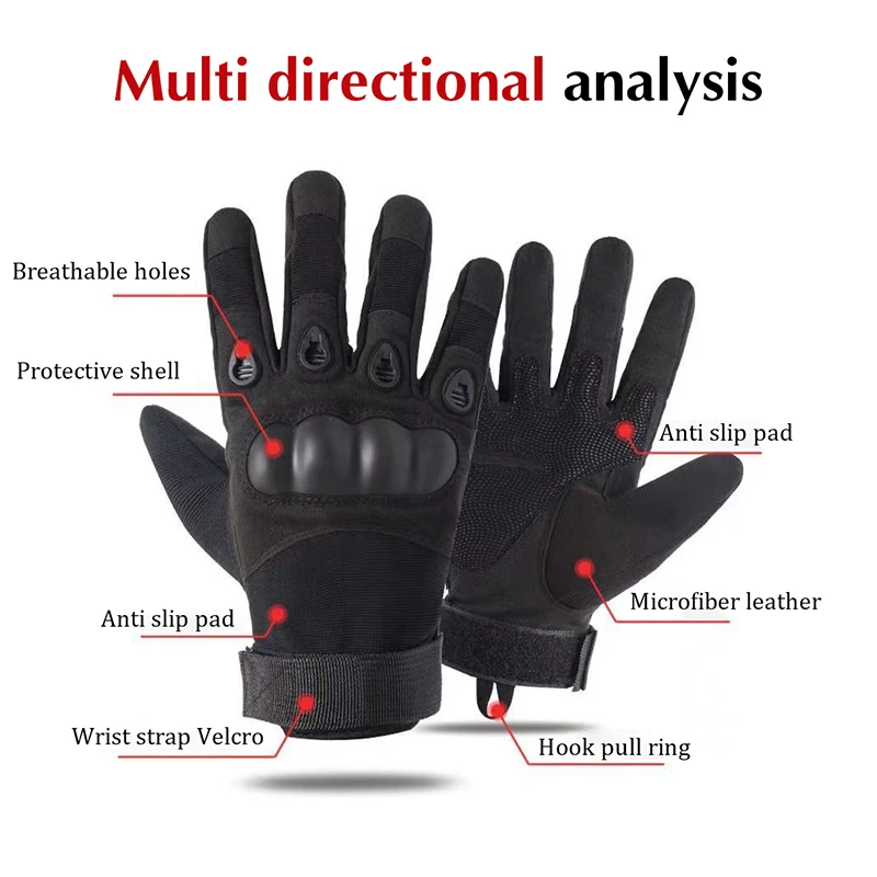 Tactical Gloves Male Special Forces Long Finger Combat Anti Cutting And Anti Slip Gloves Riding Fitness Mountaineering Gloves