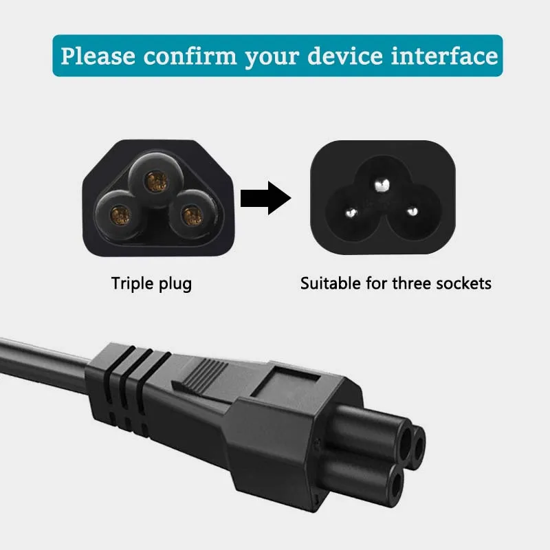 Standardowa wtyczka US zasilanie prądem zmiennym kabel zasilający czarne złącze 1.5m 3 bolce kabel do ładowarki przewód miedziany 3*0,824mm ² do komputera TV PC Lapto