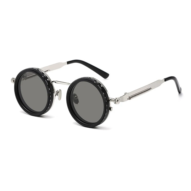 Gepolariseerde Ronde Zonnebril Mannen ND9 Verstelbare Dimmen Zonnebril Vrouwen Retro Punk Vissen Brillen Outdoor Shades UV400 - afbeelding 1