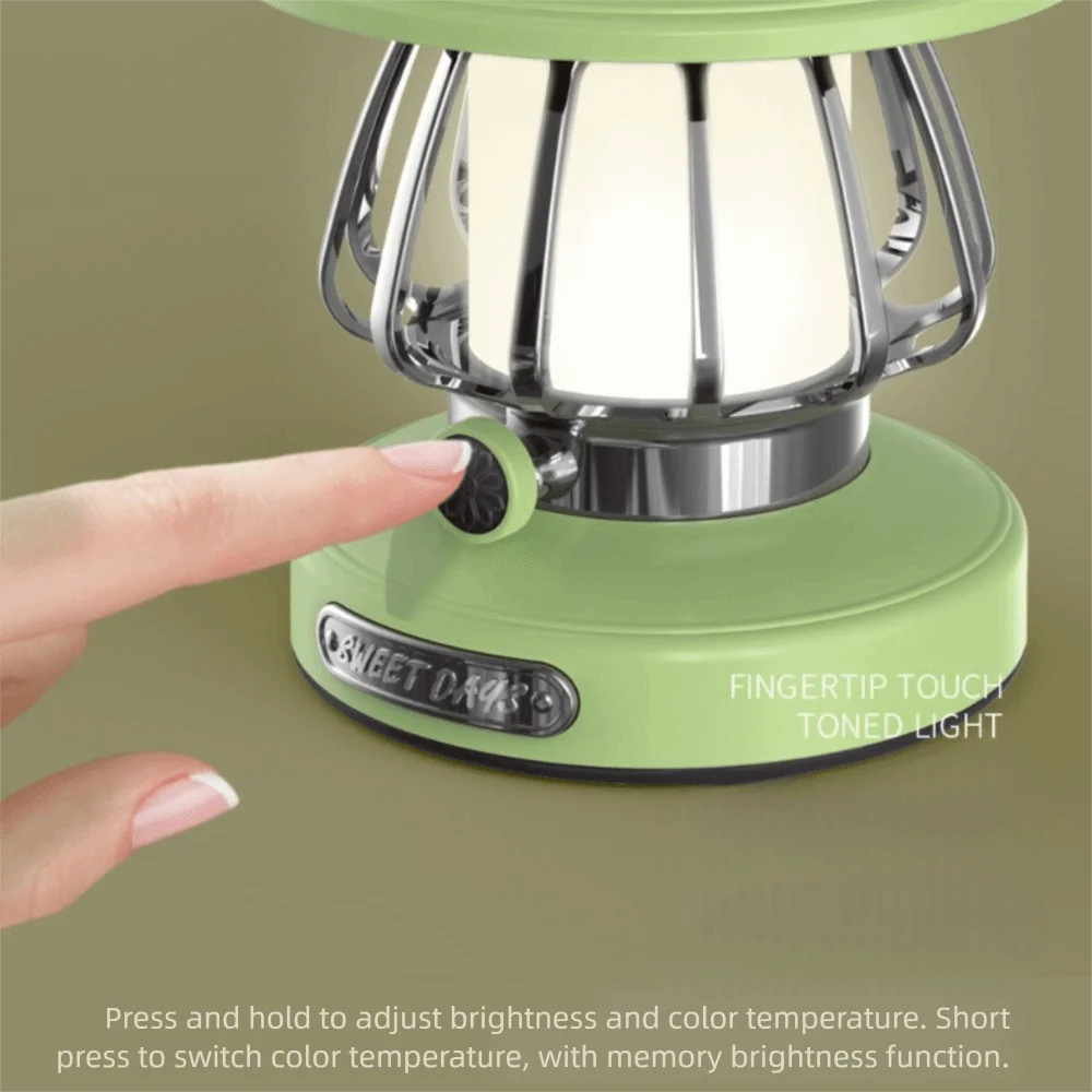 

Rechargeable Snail Night Lamp Cartoon Design Retro Style Camping Night Light Handheld Waterproof LED Night Light