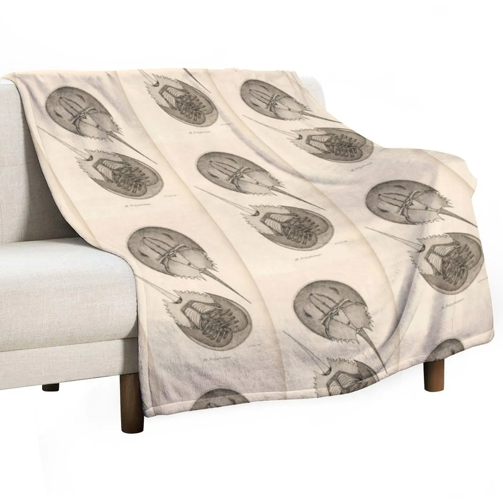 

Horseshoe Crabs Throw Blanket Luxurious Soft Fuzzy Blanket for Sofa Bed