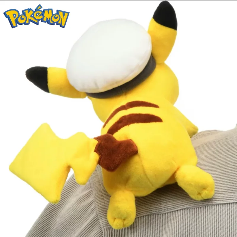 acg-goods-pokemon-official-genuine-captain-pikachu-lie-on-your-shoulders-decoration-ornaments-cute-doll-the-hat-is-detachable