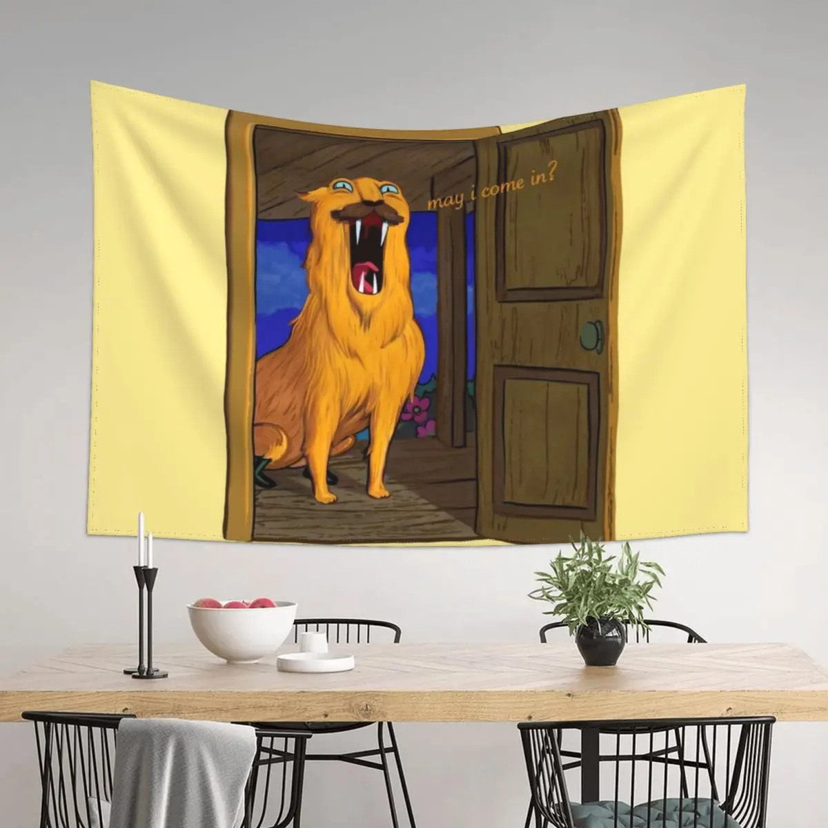 

May I come In - Adventure Time fan art from 'Stakes' Tapestry Bathroom Decor Aesthetic Home Decor Tapestry