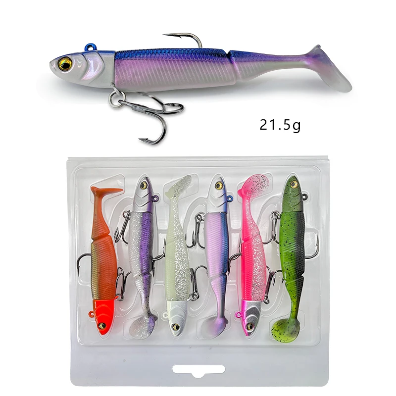 6-teiliges weiches Angelköder-Set, weicher Swimbait für Barschangeln, Premium-Angelköder für Süßwasser, Salzwasser, Pesca – Detail 7