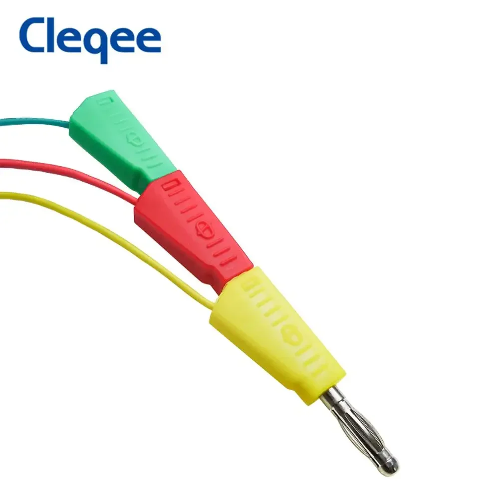 Cleqee P1532 10pcs Dupont Male to Stackable Banana Plug Silicone Jumper Cable 26AWG Wire For Breadboard Electronic DIY