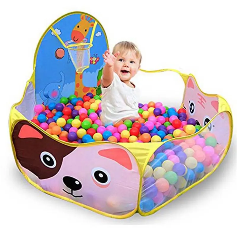 AS96-2X Baby Ball Pool Baby Play Tent Portable Baby Ball Ocean Pool And Basketball Hoop Animal Theme