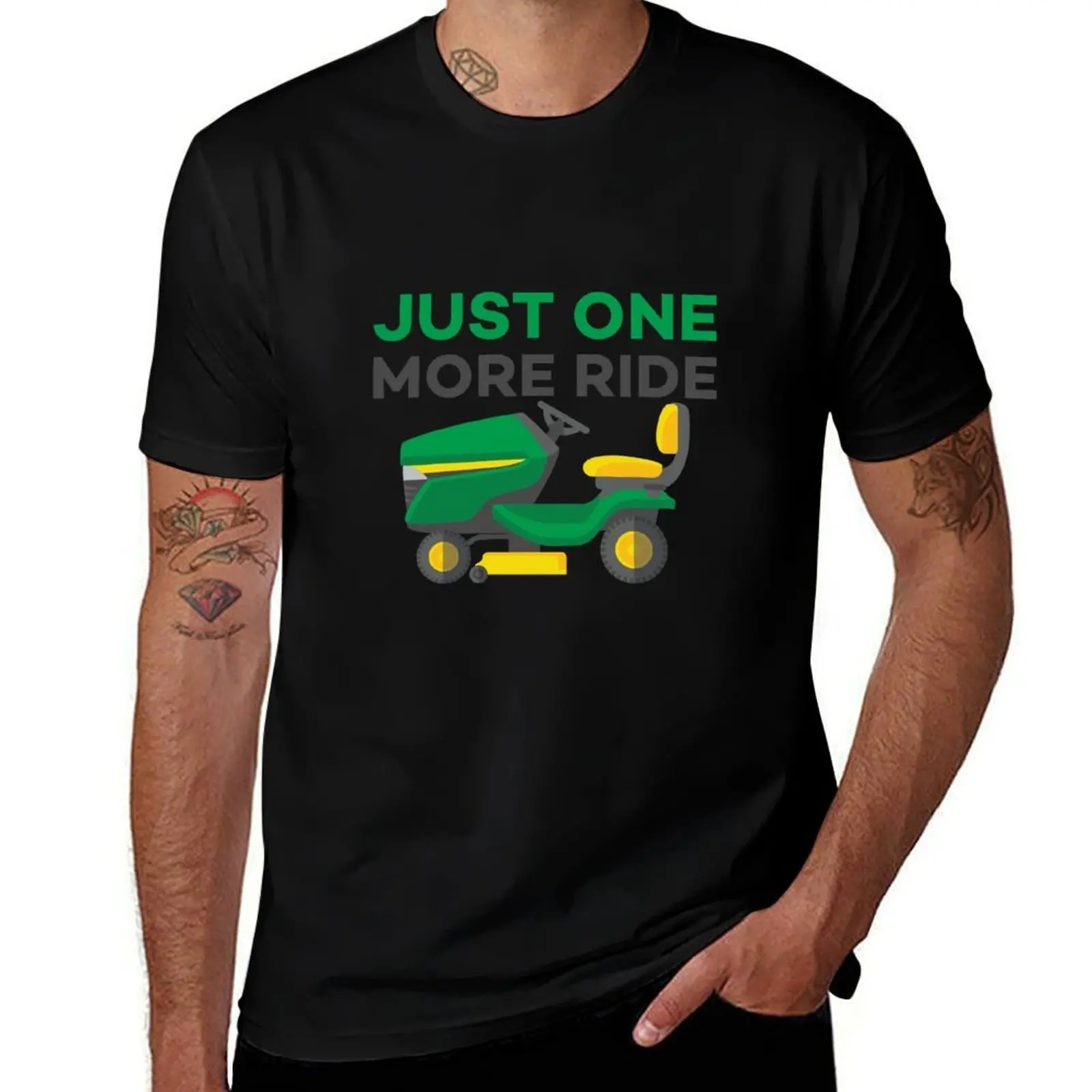 Just one More Ride - Funny Garden Tractor Lover Quotes T-Shirt Streetwear Print Tee Shirt T-Shirt