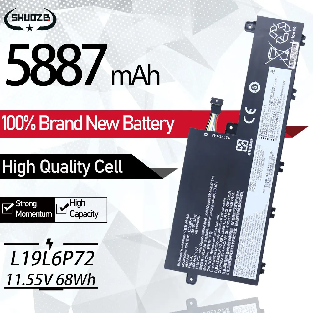 

New L19L6P72 L19C6P72 Laptop Battery For Lenovo ThinkPad T15p 1st Gen 20TN 20TM ThinkPad P15v 1st Gen 20TQ 20TR Series 11.55V