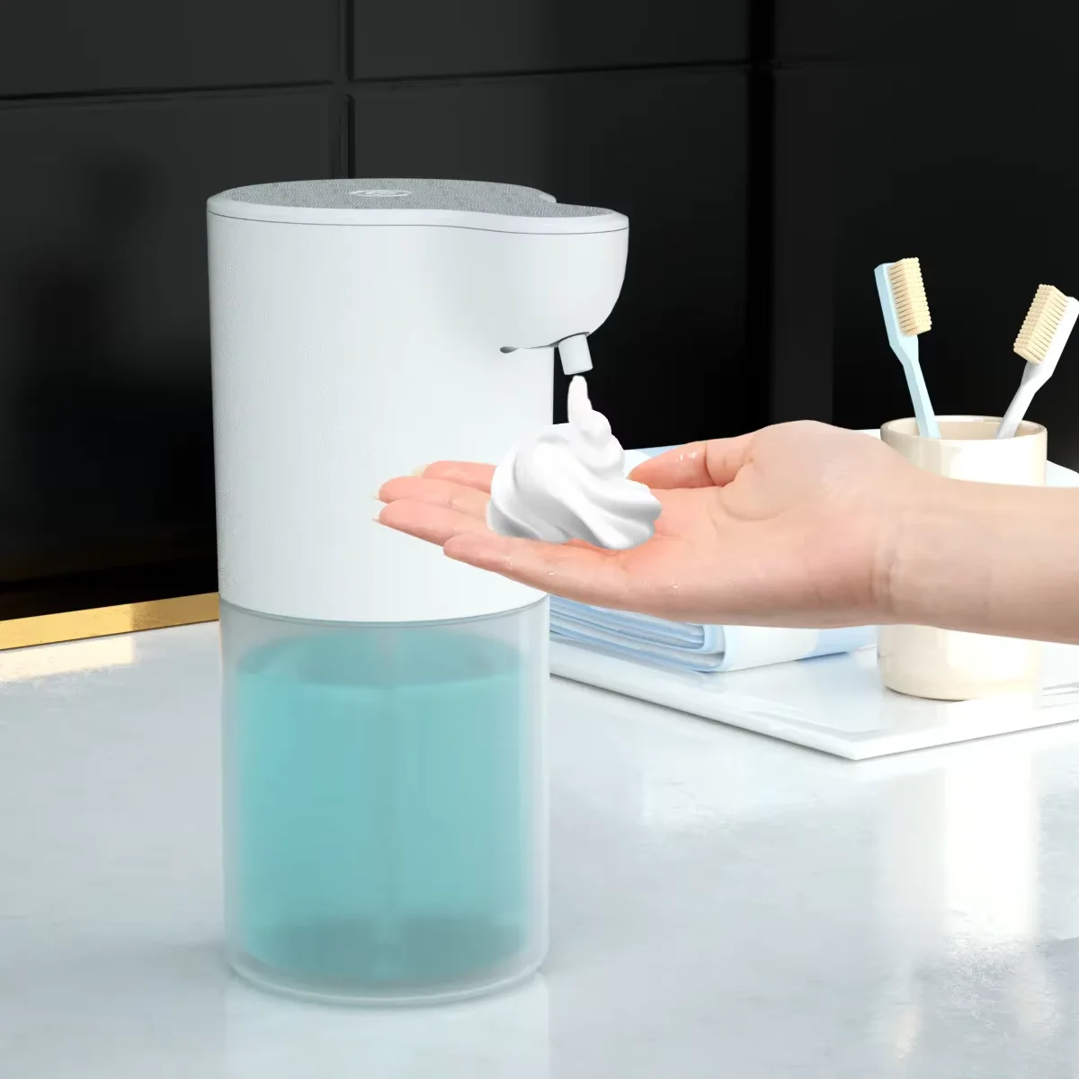 

Foam Dispenser Touchless Automatic Sensor Type-C Charging Capacity Smart Liquid Soap Dispenser Infrared Sensor Soap Dispenser