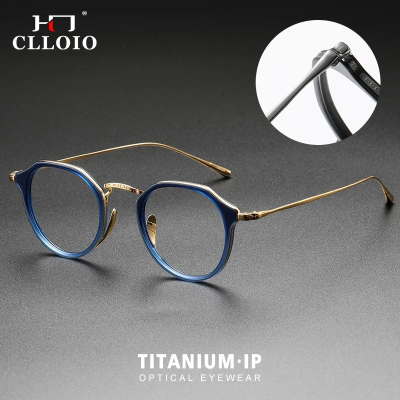 

CLLOIO Top Handmade Titanium Acetate Glasses Frame Anti Blue Light Women Reading Eyeglasses Optical Myopia Customized Eyewear