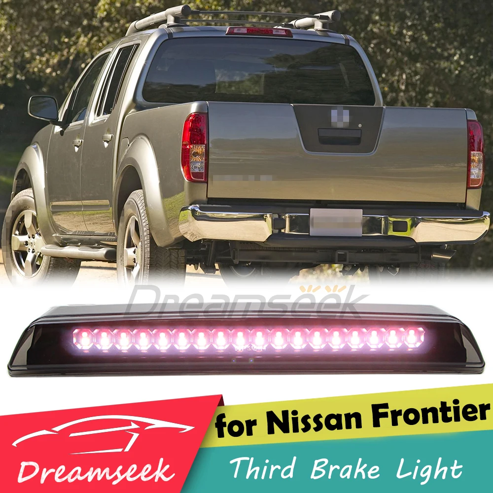 LED Rear Third Brake Tail Light for Nissan Frontier D40 2005-2021, Nissan Titan A60 04-15 High Mount 3rd Stop Cargo Lamp Smoked