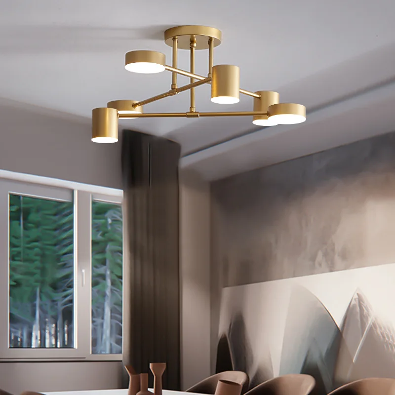 Nordic Tieyi Ceiling Lamp Post-Modern Personality Creativity Living Room Bedroom Dining Room 6-Head Ceiling Lamp