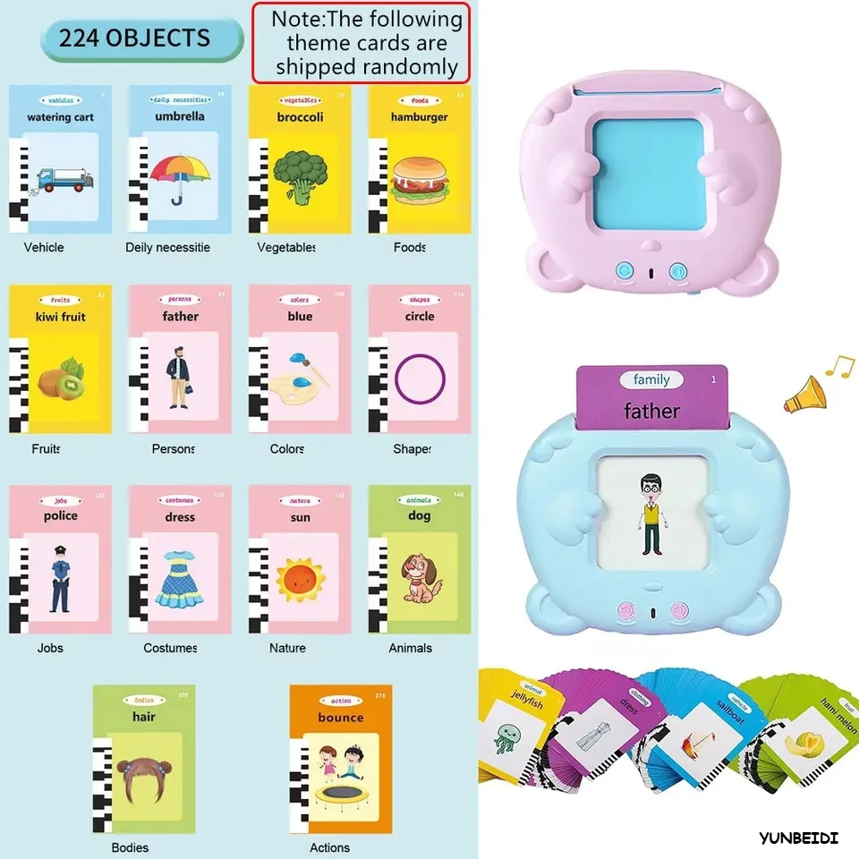 Children's Language Audiobook Learning Machine 112pcs Card Insert Card Children's Educational Toys German English Spanish Arabic