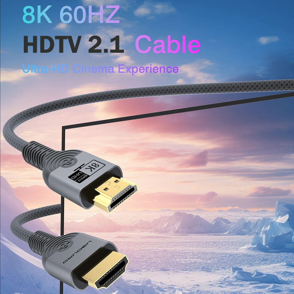 UGOURD HDMI-Compatible 2.1 2.0 Cable UHD HDTV Splitter 8K 4K Cable HDR 3D High Speed 48Gbps 18Gbps HDMI Cord for Mi Box PS5 PS4