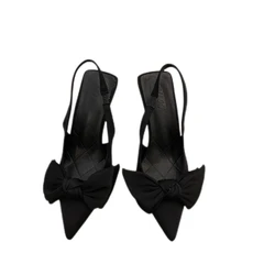 Women Shoes 2024 Summer New Butterfly Knot Women Slingbacks Heels Shoes Sexy Dress Thin Heel Pointed Toe Ladies High Heels Women