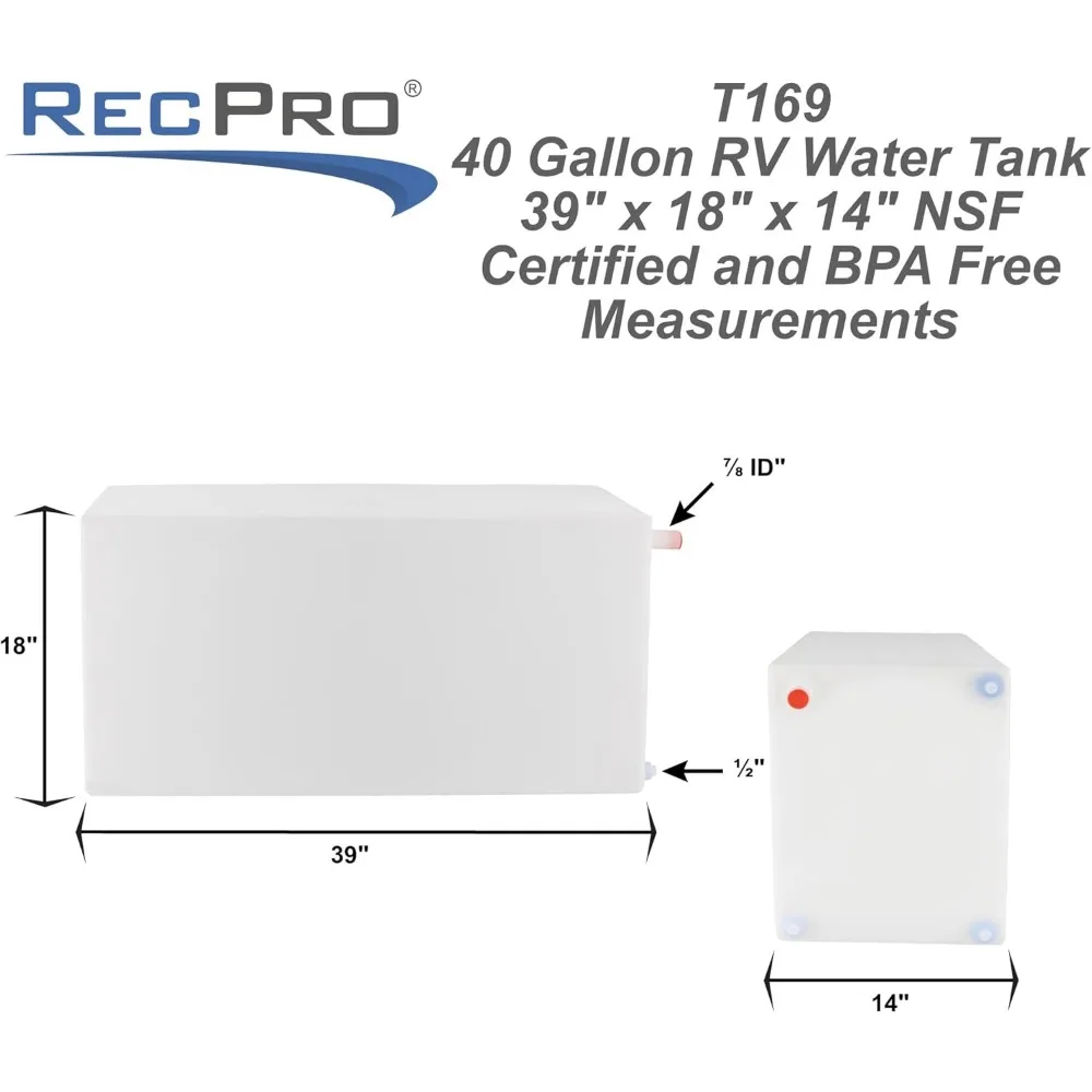Portable 42 Gallon Drinking Water Tank for RVs | Premium Potable Water Storage | Made in USA