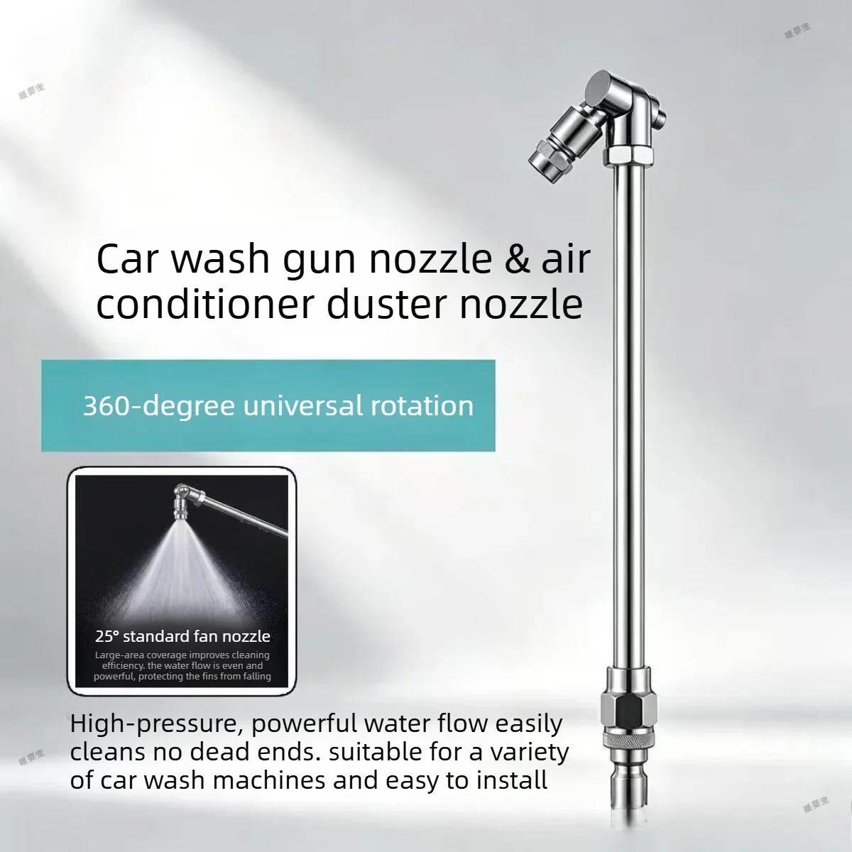 360° Schwenkbarer AC-Reinigungsaufsatz für Hochdruckreiniger mit 25-Grad-Flachstrahldüse und 1/4-Zoll-Schnellanschluss für Weitwinkelsprühung – Detail 5