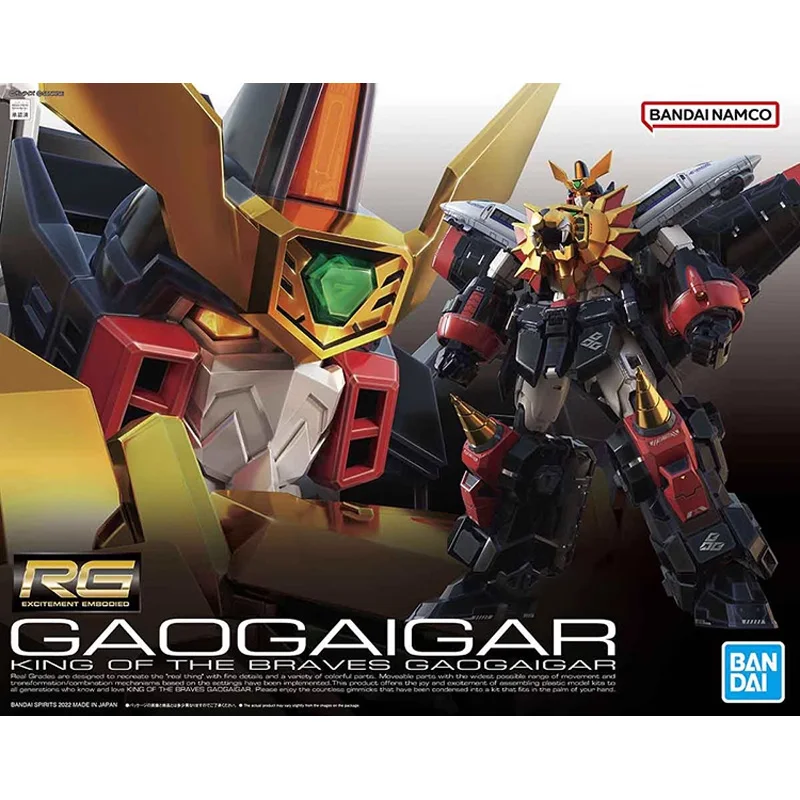 Bandai Genuine Figure The King of Braves GaoGaiGar Model Kit Anime Figure RG Gaogaigar Collection Model Action Figure Boys Toys