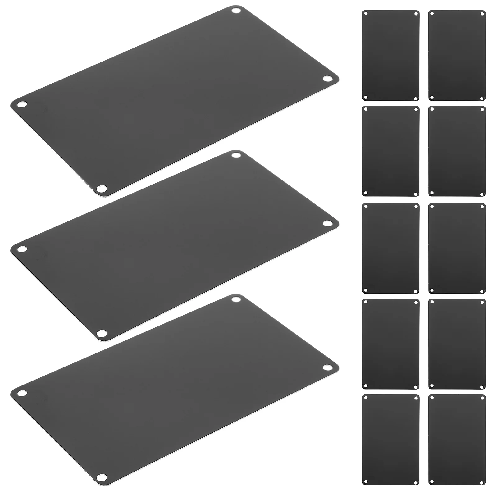 10 Pcs Signage Blank Nameplate Plates Engraving Door Lettering Black Wall Shelves Aluminum