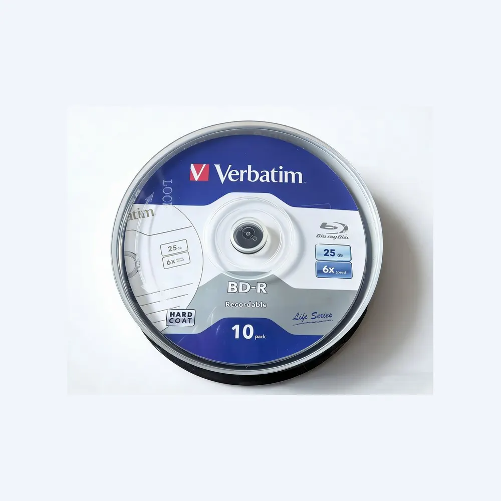 Verbatim BD-R 25GB 6X Recordable Blue Ray Disc BDR Blank Bluray Disks 10pcs/lot
